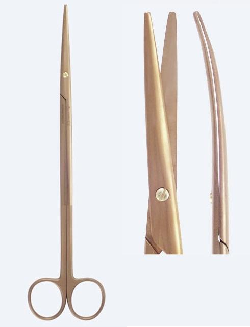 Ножиці, хірургічні, "Metzenbaum Fino", "Titanit", довгі, делікатні, вигнуті, тупокінцеві, загальна довжина 285 мм. Бренд - Asanus Medizintechnik Gmb, Німеччина